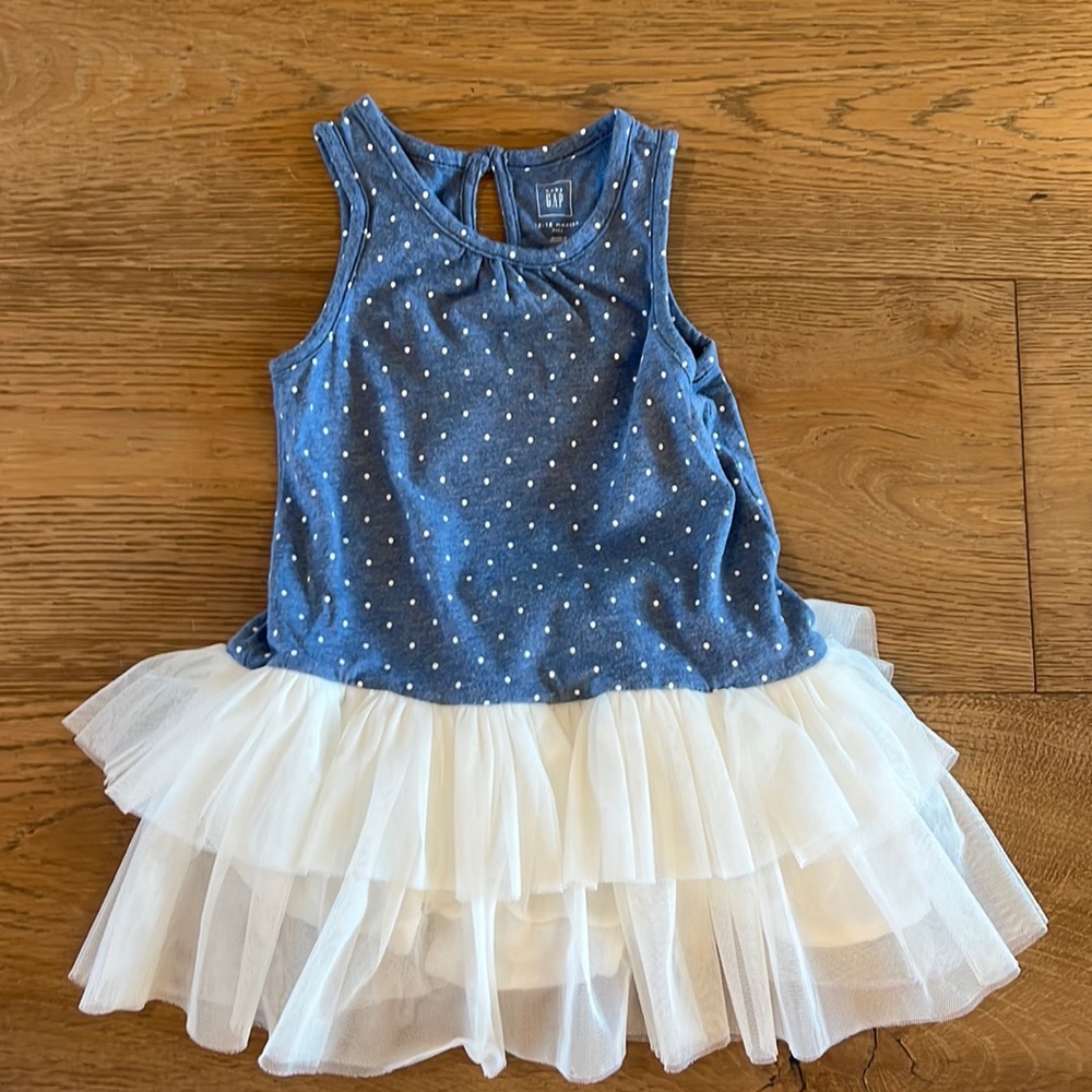 Baby Gap tutu dress blue and white size 12-18 months